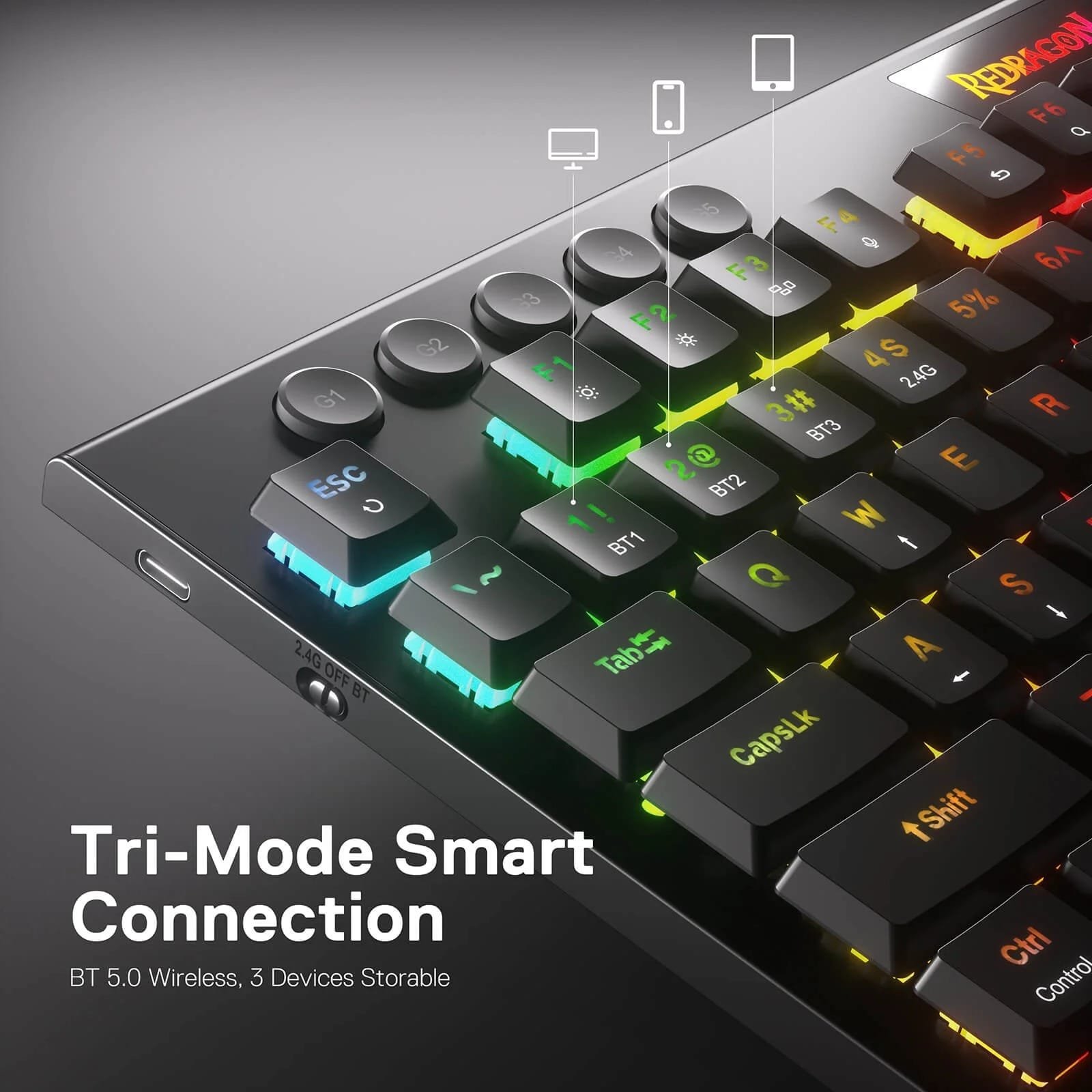 REDRAGON HORUS MECHANICAL KEYBOARD RED SWITCH K618-RGB thumbnail 11