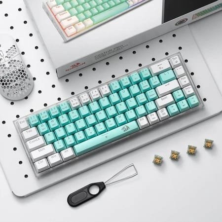 REDRAGON CASTOR PRO WIRED 2.4G BT 68KEYS RGB GAMING KEYBOARD K631RGB-PRO-GW thumbnail 8