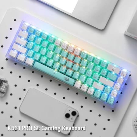 REDRAGON CASTOR PRO WIRED 2.4G BT 68KEYS RGB GAMING KEYBOARD K631RGB-PRO-GW thumbnail 7