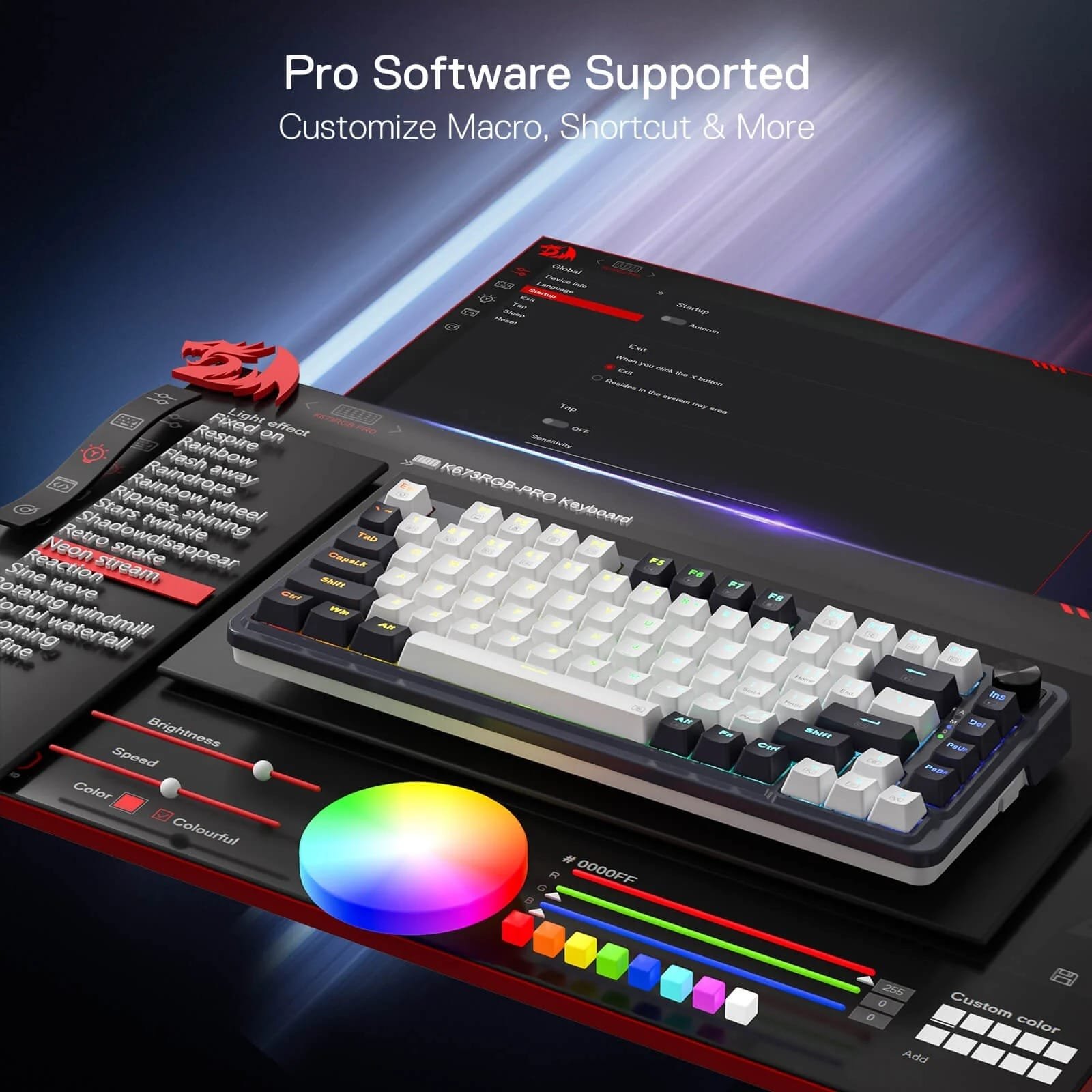 REDRAGON UCAL PRO WIRELESS GASKET KEYBOARD K673WB-RGB-PRO thumbnail 3