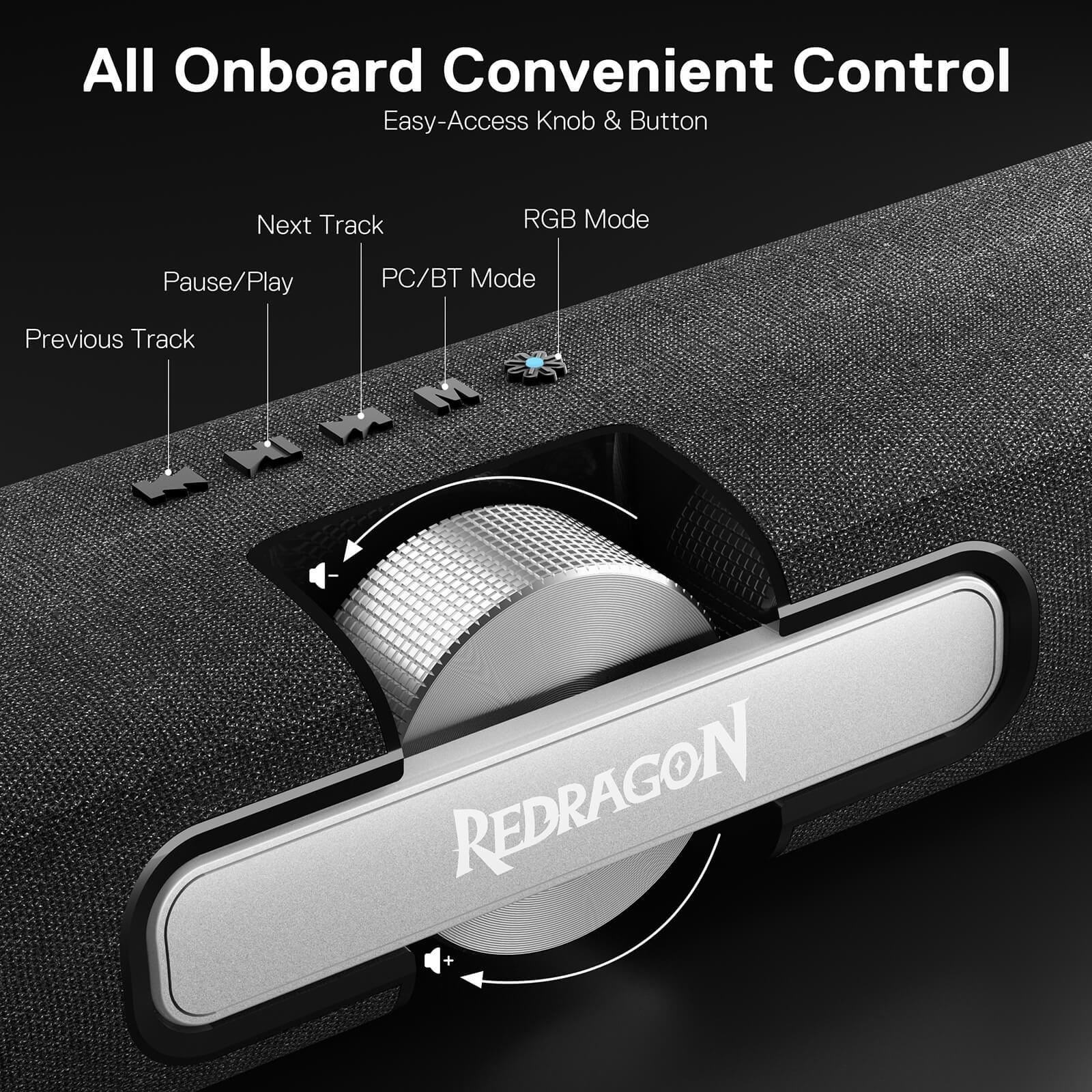 REDRAGON DORA SOUNDBAR WITH DUAL SPEAKERS AND BACKLIGHT GS512 thumbnail 8