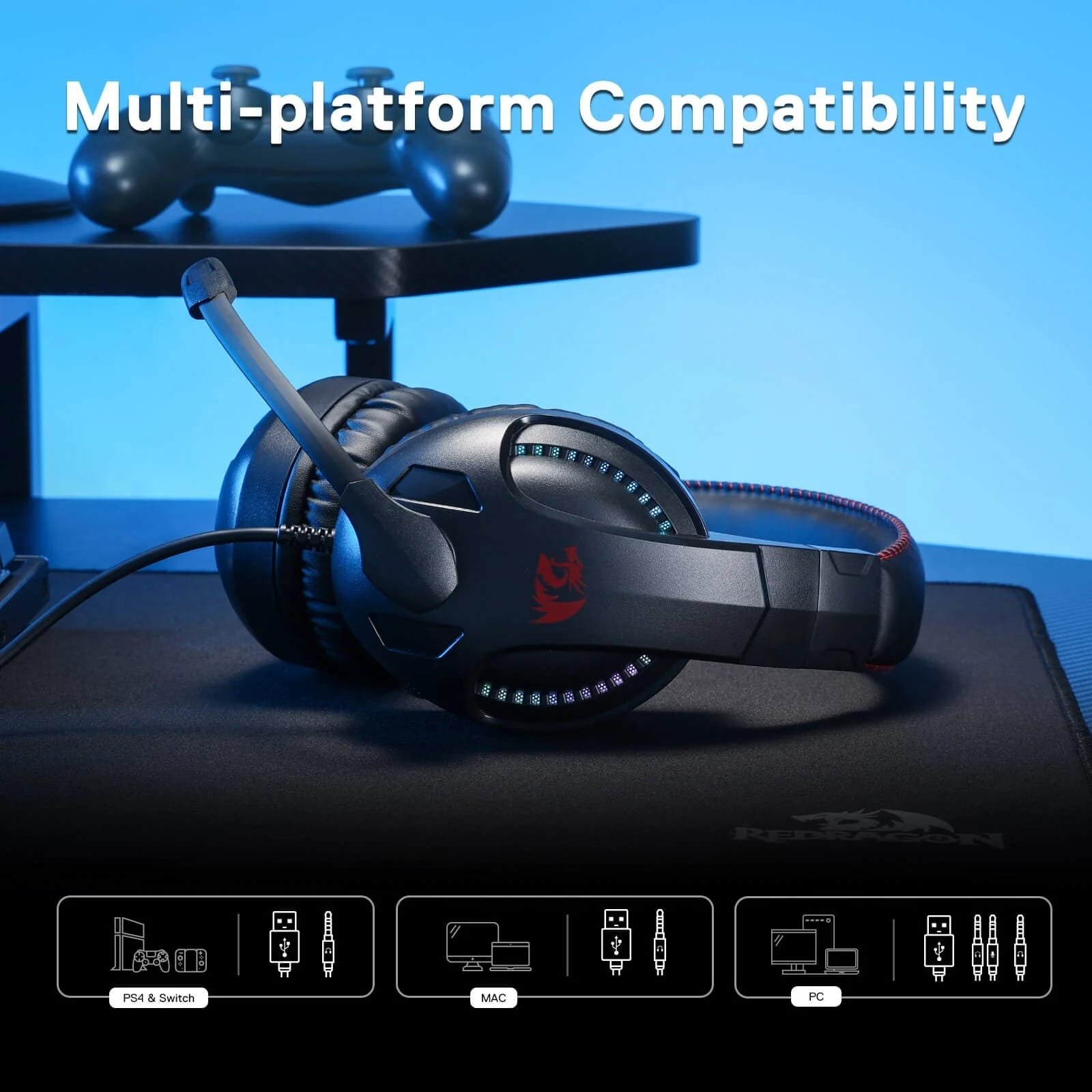 REDRAGON CRONUS GAMING HEADSET WITH MICROPHONE H211RGB thumbnail 7