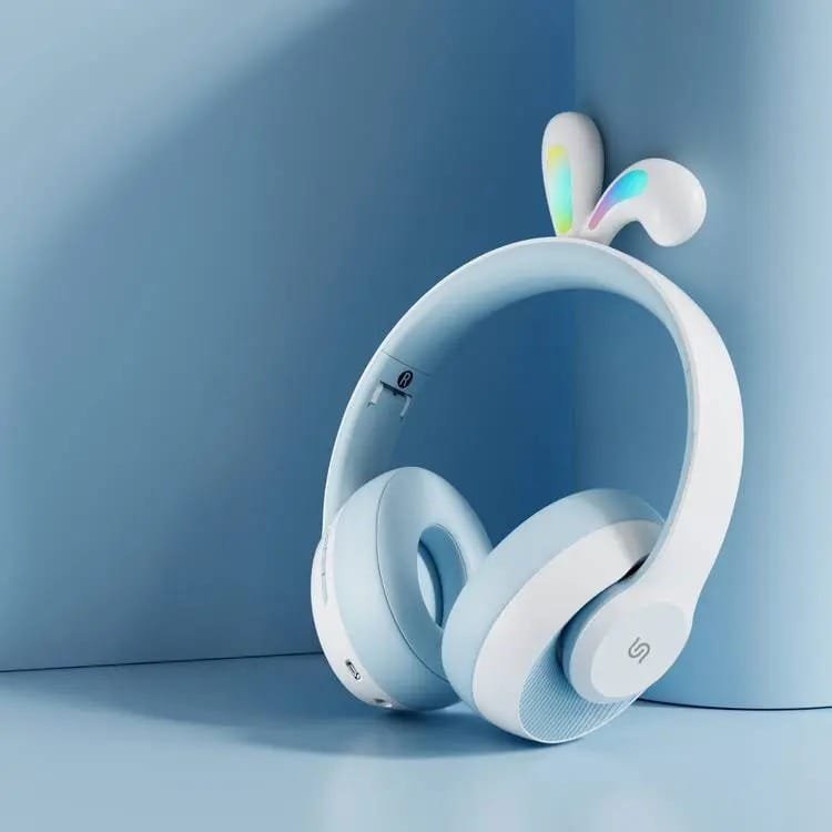 Porodo Soundtec Kids Wireless Rabbit Ear LED Lights Headphone Blue thumbnail 3
