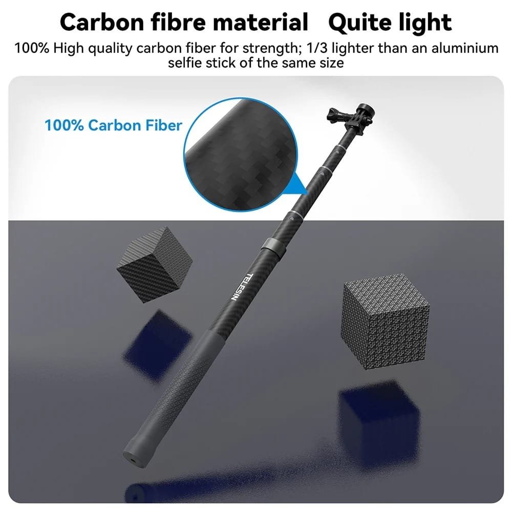 TELESIN 2nd Gen 1.2 Meter Carbon Tube Selfie Stick GP-MNP-002: Capture Stunning Selfies and Videos with Ease thumbnail 13