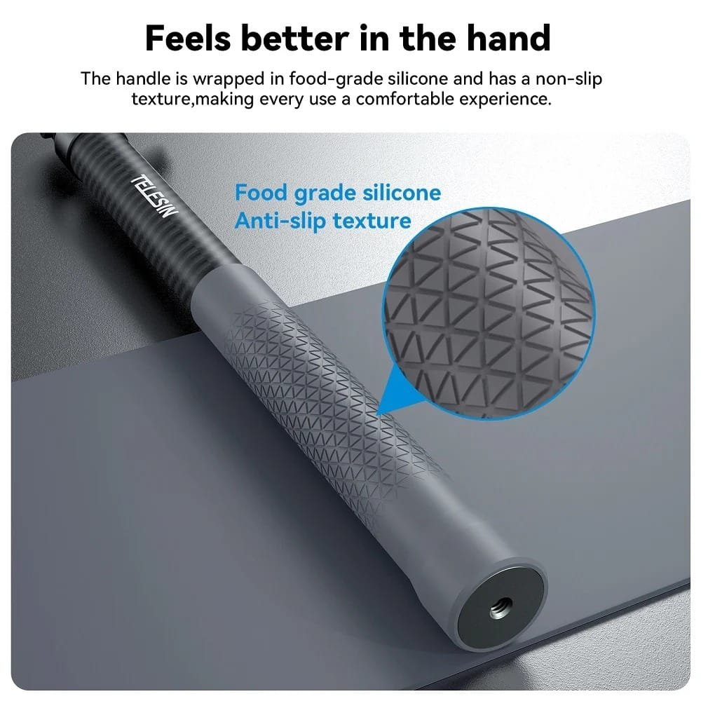 TELESIN 2nd Gen 1.2 Meter Carbon Tube Selfie Stick GP-MNP-002: Capture Stunning Selfies and Videos with Ease thumbnail 12