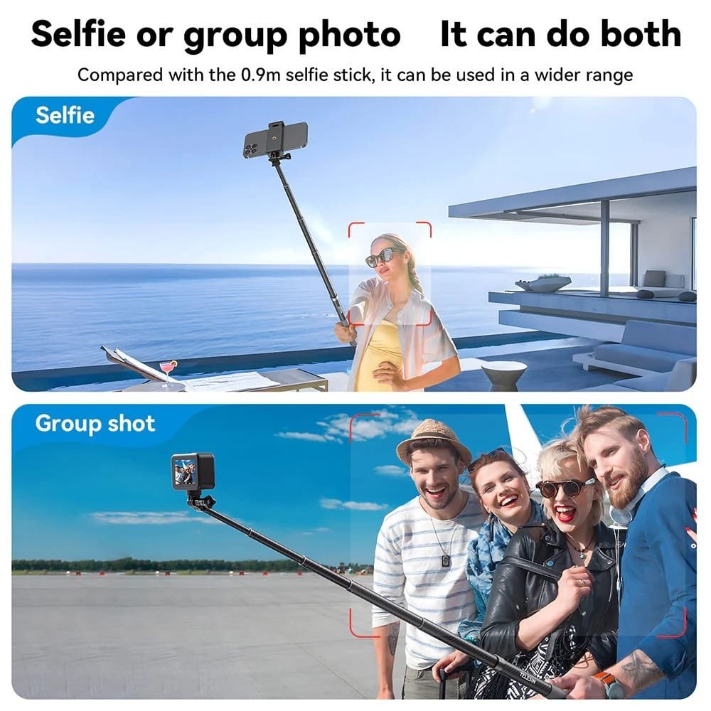 TELESIN 2nd Gen 1.2 Meter Carbon Tube Selfie Stick GP-MNP-002: Capture Stunning Selfies and Videos with Ease thumbnail 8