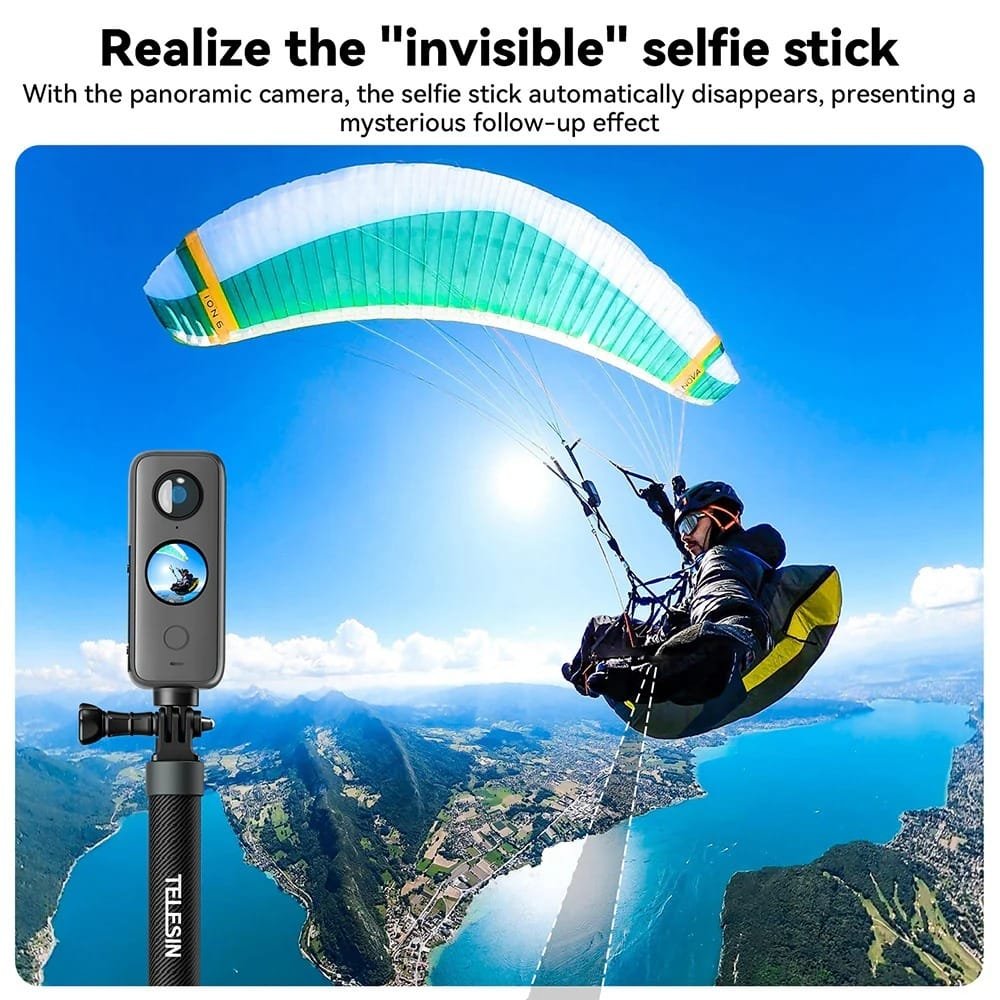TELESIN 2nd Gen 1.2 Meter Carbon Tube Selfie Stick GP-MNP-002: Capture Stunning Selfies and Videos with Ease thumbnail 7
