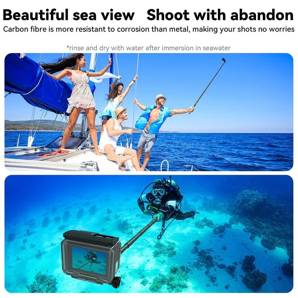 TELESIN 2nd Gen 1.2 Meter Carbon Tube Selfie Stick GP-MNP-002: Capture Stunning Selfies and Videos with Ease thumbnail 6