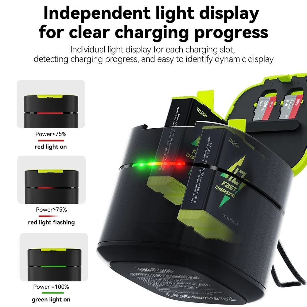 TELESIN Battery Fast Charging Box GP-FCK-B11: Quick and Efficient Charging Solution thumbnail 8