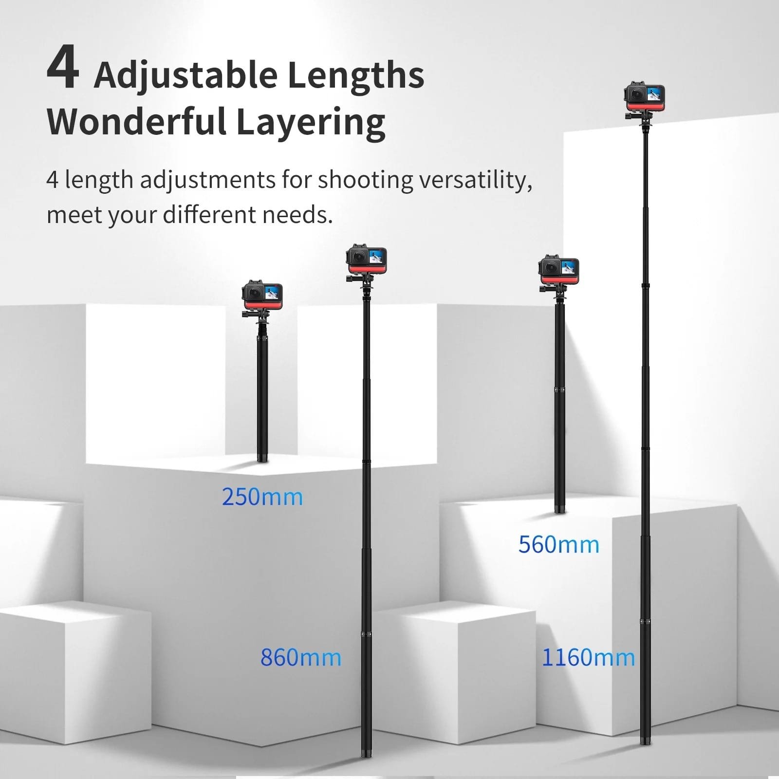 TELESIN Carbon Fiber Selfie Stick 1.16m TE-MNP-117: Capture Your Moments with Style and Durability thumbnail 9