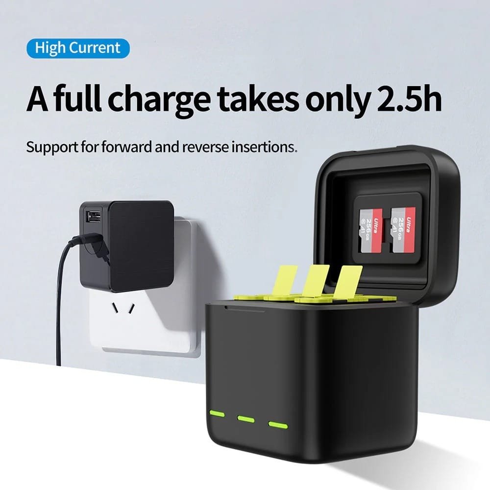 TELESIN GoPro Hero 9 3 Slot Battery Charging Box GP-BCG-901 thumbnail 8