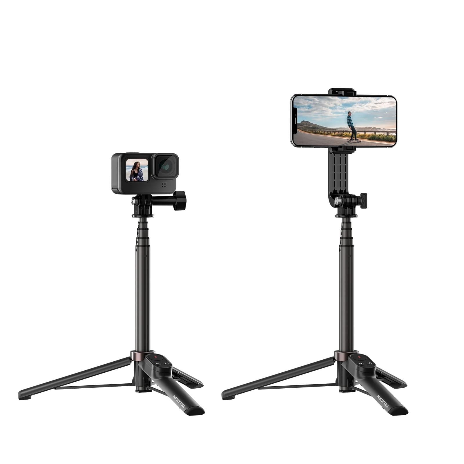 TELESIN 0.6M Vlog Selfie Stick Tripod with Remote for GoPro TE-RCSS-001 thumbnail 11