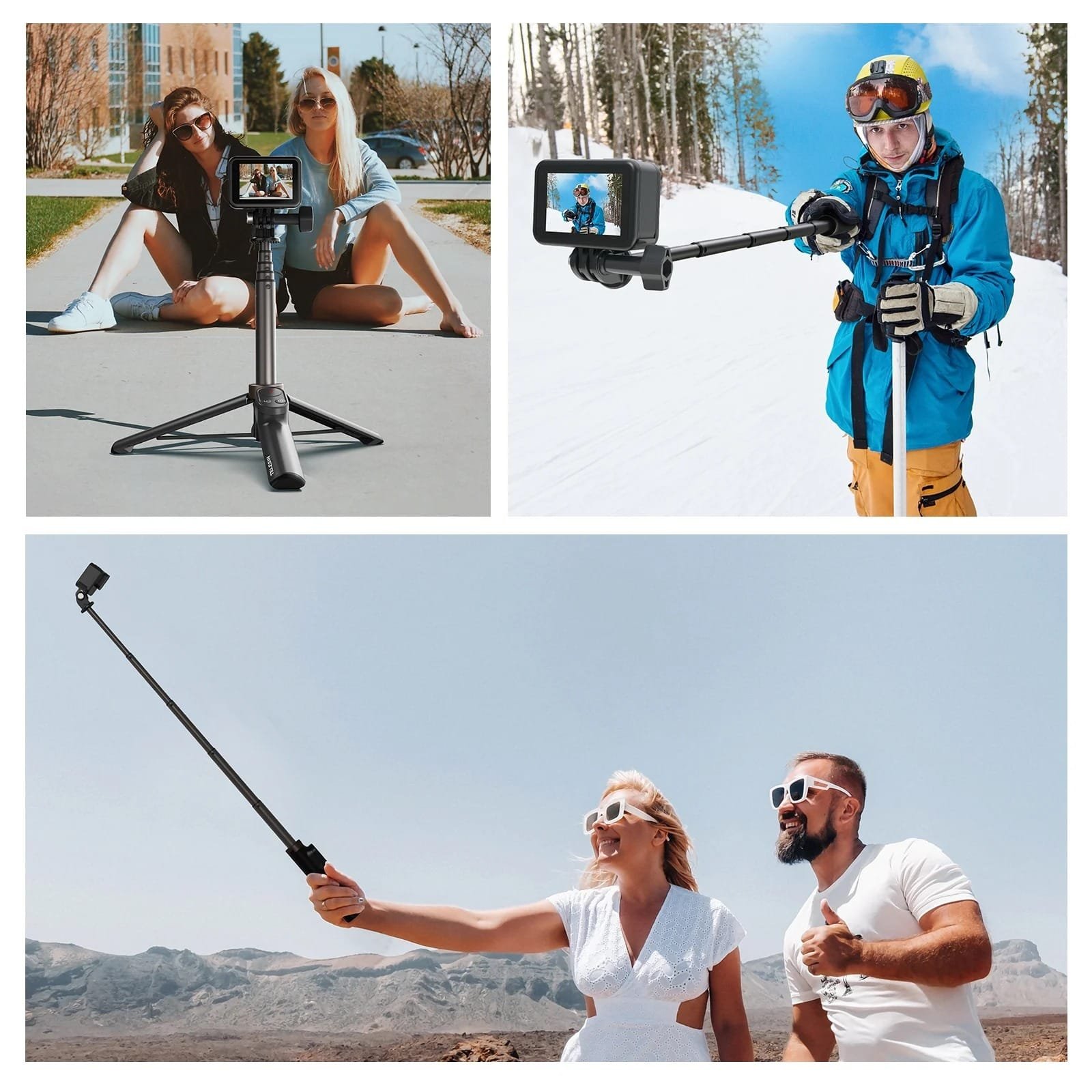 TELESIN 0.6M Vlog Selfie Stick Tripod with Remote for GoPro TE-RCSS-001 thumbnail 6
