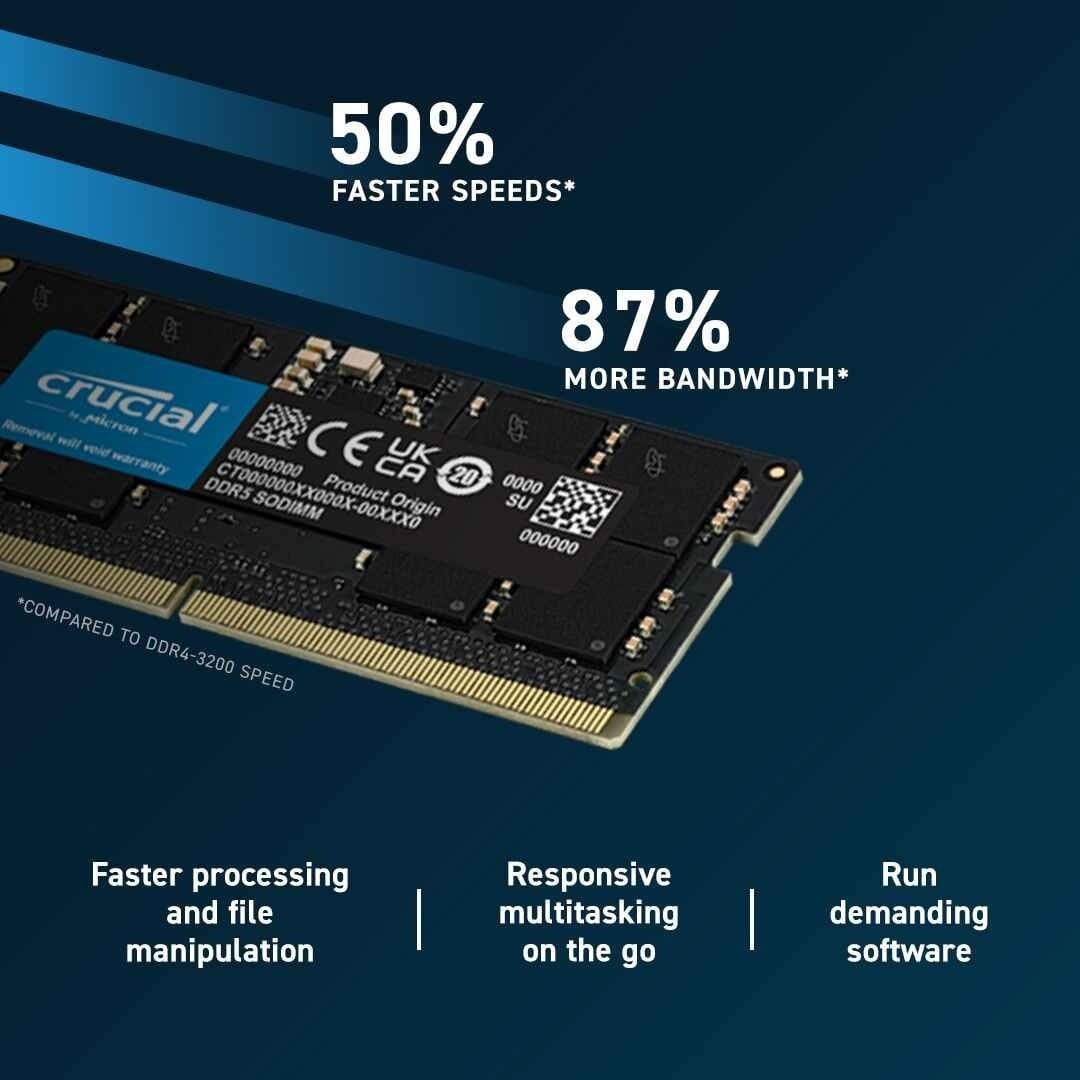 Crucial Laptop Ram DDR5-5600 16GB RAM CT16G56C46S5 thumbnail 3