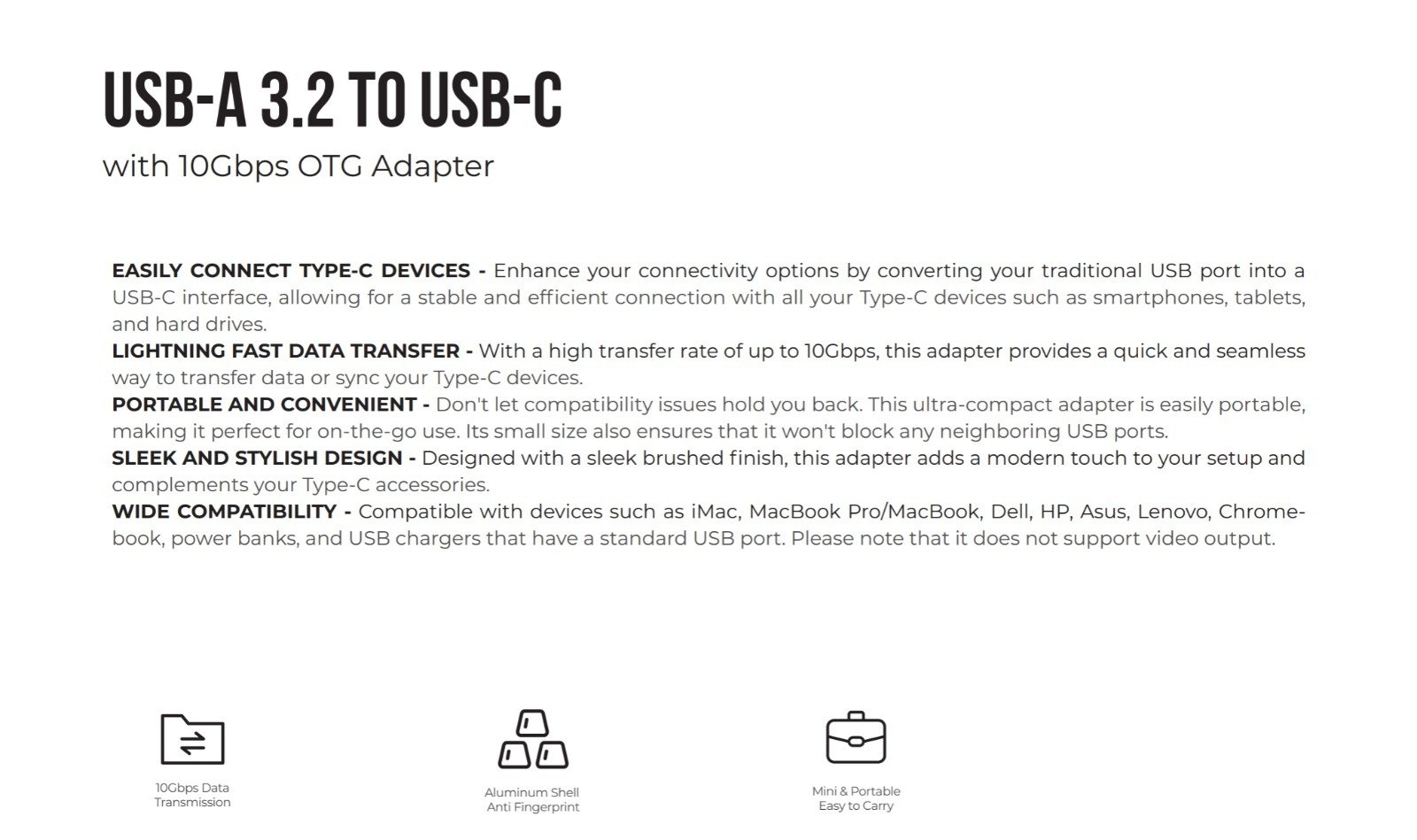 BluPebble USB-A 3.2 to USB-C OTG Adapter - Grey (BP-AMCF10-GY) thumbnail 3