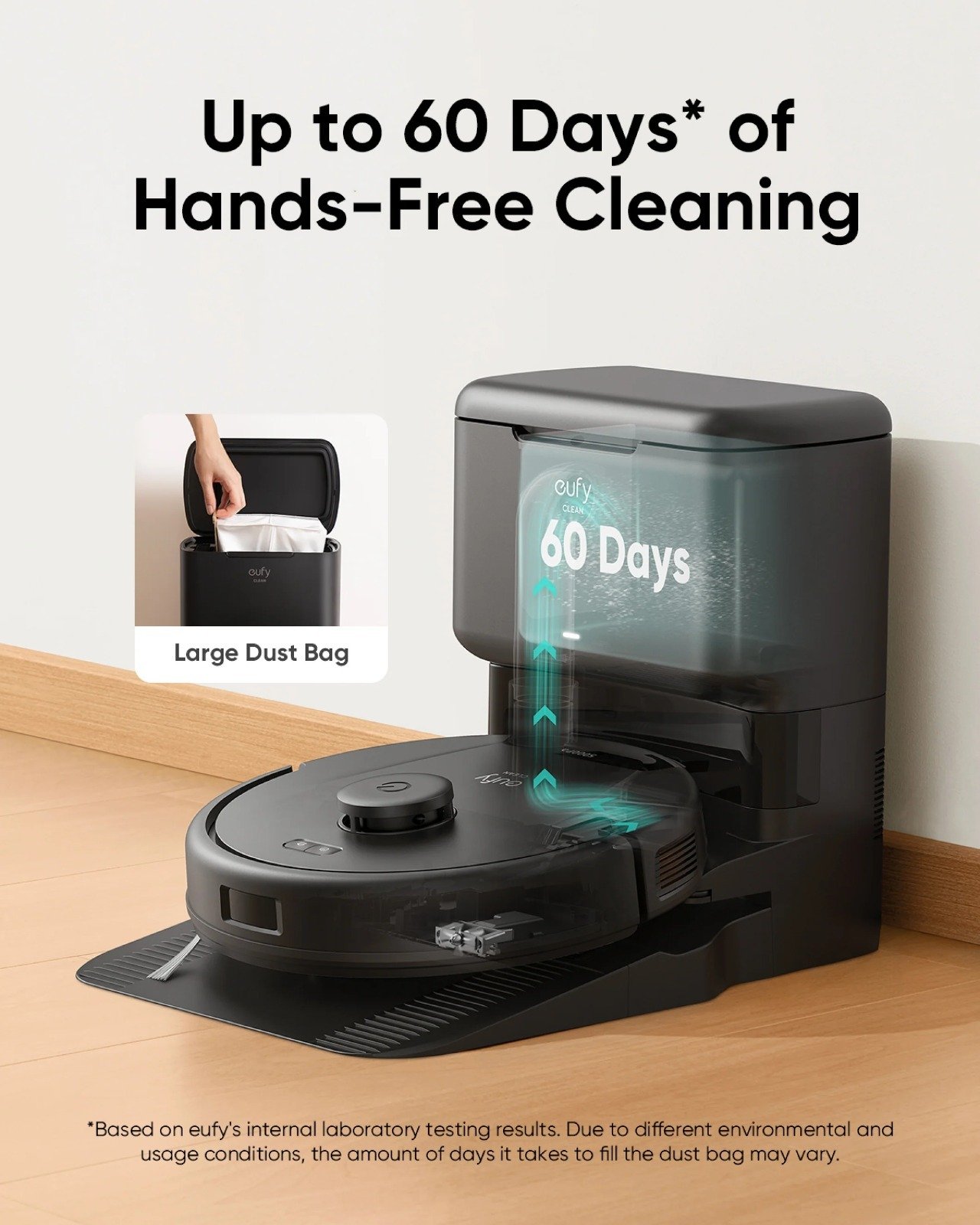 Eufy RoboVac L60 Hybrid Robotic Vacuum with Self-Empty Station - Black T2278V11 thumbnail 3