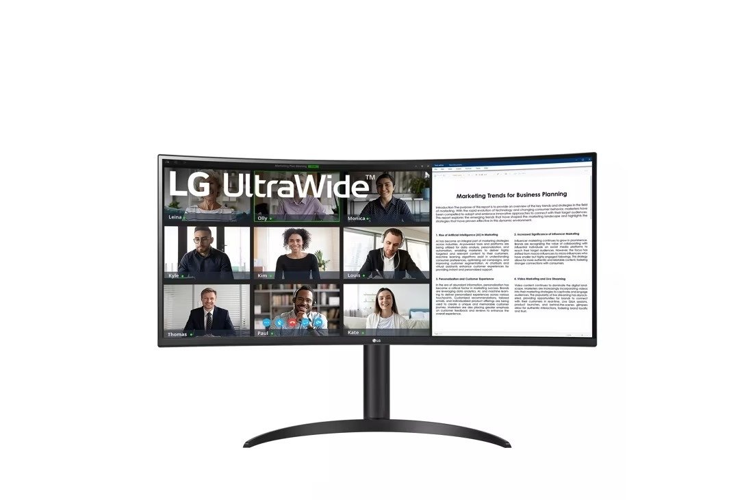 LG 34-Inch CurvED Ultrawide WQHD HDR10 100Hz Monitor with USB Type-C- 34WR55QC-B