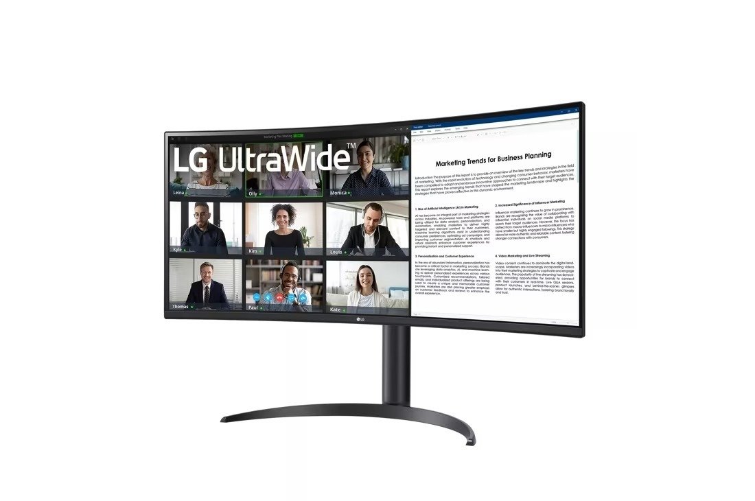 LG 34-Inch CurvED Ultrawide WQHD HDR10 100Hz Monitor with USB Type-C- 34WR55QC-B thumbnail 3