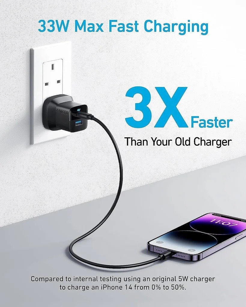Anker 323 Charger with 322 USB-C to USB-C Cable 3 ft Black B2331K11 thumbnail 5