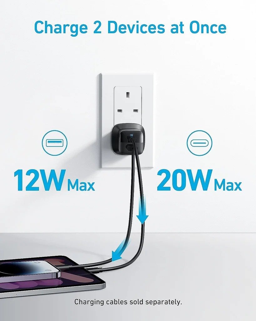 Anker 323 Charger with 322 USB-C to USB-C Cable 3 ft Black B2331K11 thumbnail 4