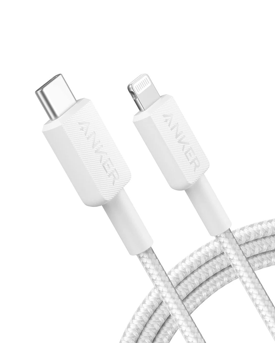 Anker 322 USB-C to Lightning Cable Braided 3F White A81B5H21