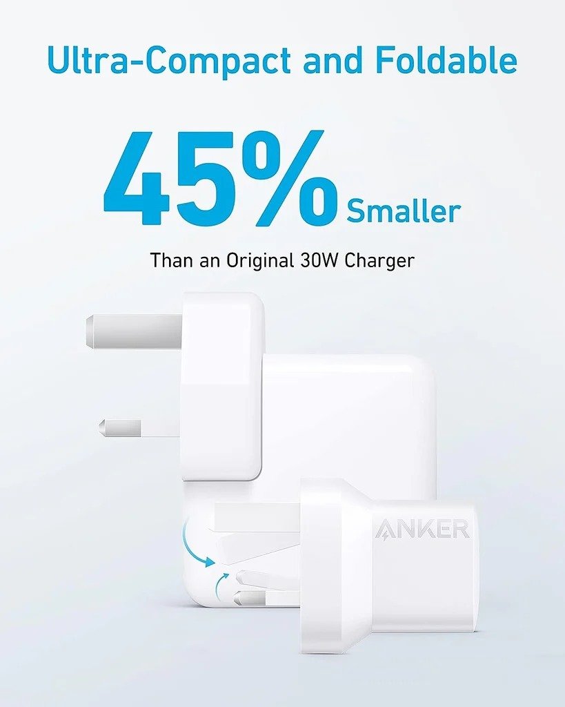 Anker 323 Charger with 310 USB-C to Lightning Cable 3 ft White B2331K21 thumbnail 6