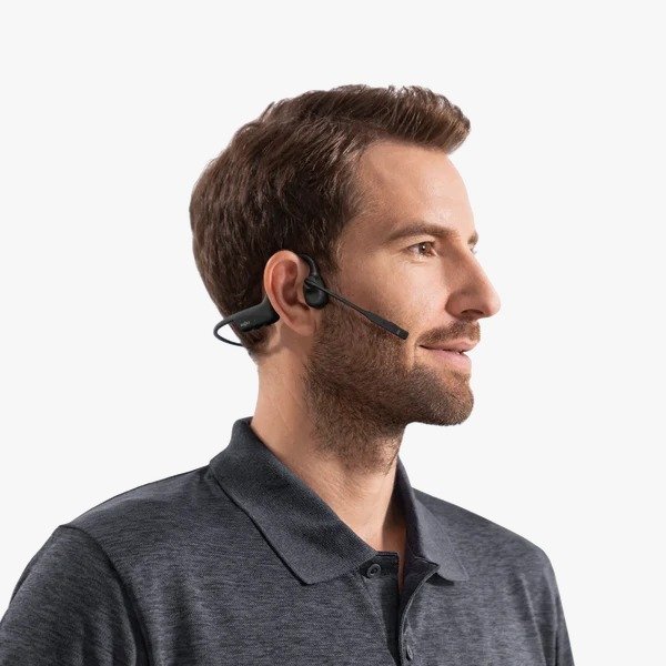Aftershokz OpenComm 2 Bone Conduction Stereo Bluetooth Headset in Black C110 - Clear Communication, Comfortable Design thumbnail 3