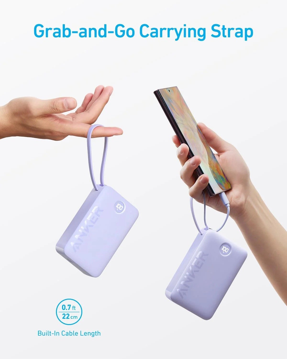 Anker PowerCore 335 20000mAh 22.5W Power Bank with Built-in USB-C Cable A1647HV1 thumbnail 3