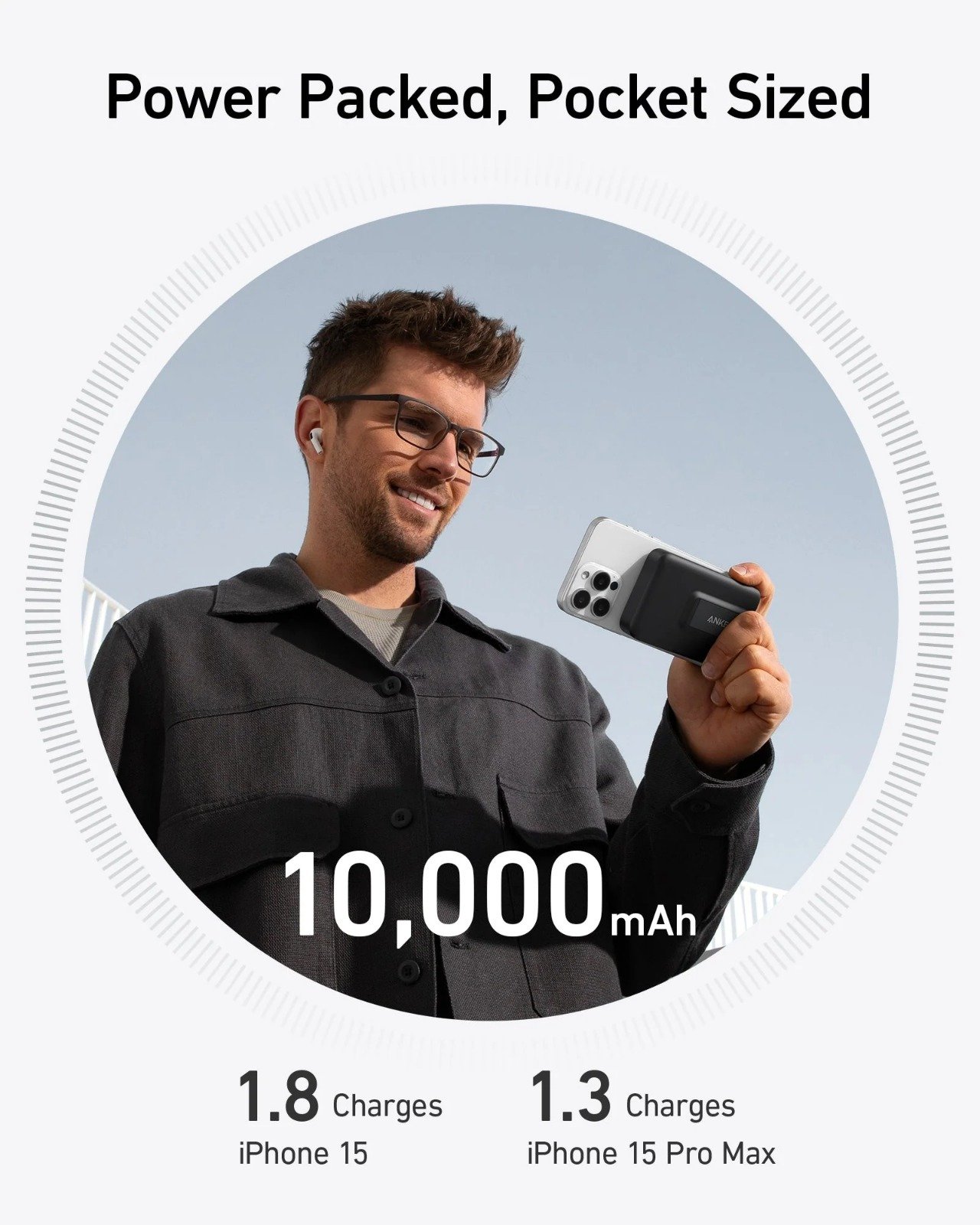 Anker MagGo 10000mAh PowerBank - 15W Ultra-Fast Magnetic Charging with Smart Display - A1654H11 thumbnail 3