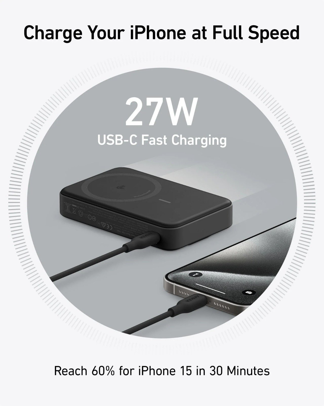 Anker MagGo 10000mAh PowerBank - 15W Ultra-Fast Magnetic Charging with Smart Display - A1654H11 thumbnail 9