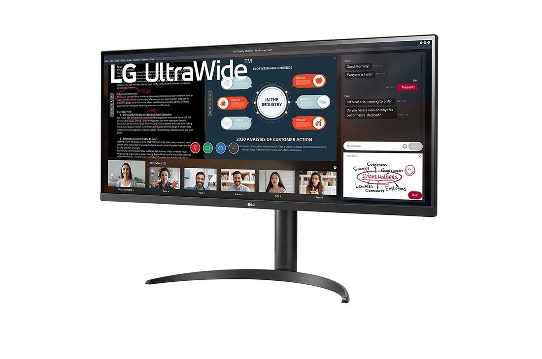 LG 34 INCH ULTRAWIDE FULL HD IPS MONITOR WITH AMD FREESYNC 34WP550-B thumbnail 2