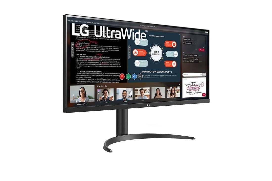 LG 34 INCH ULTRAWIDE FULL HD IPS MONITOR WITH AMD FREESYNC 34WP550-B thumbnail 8