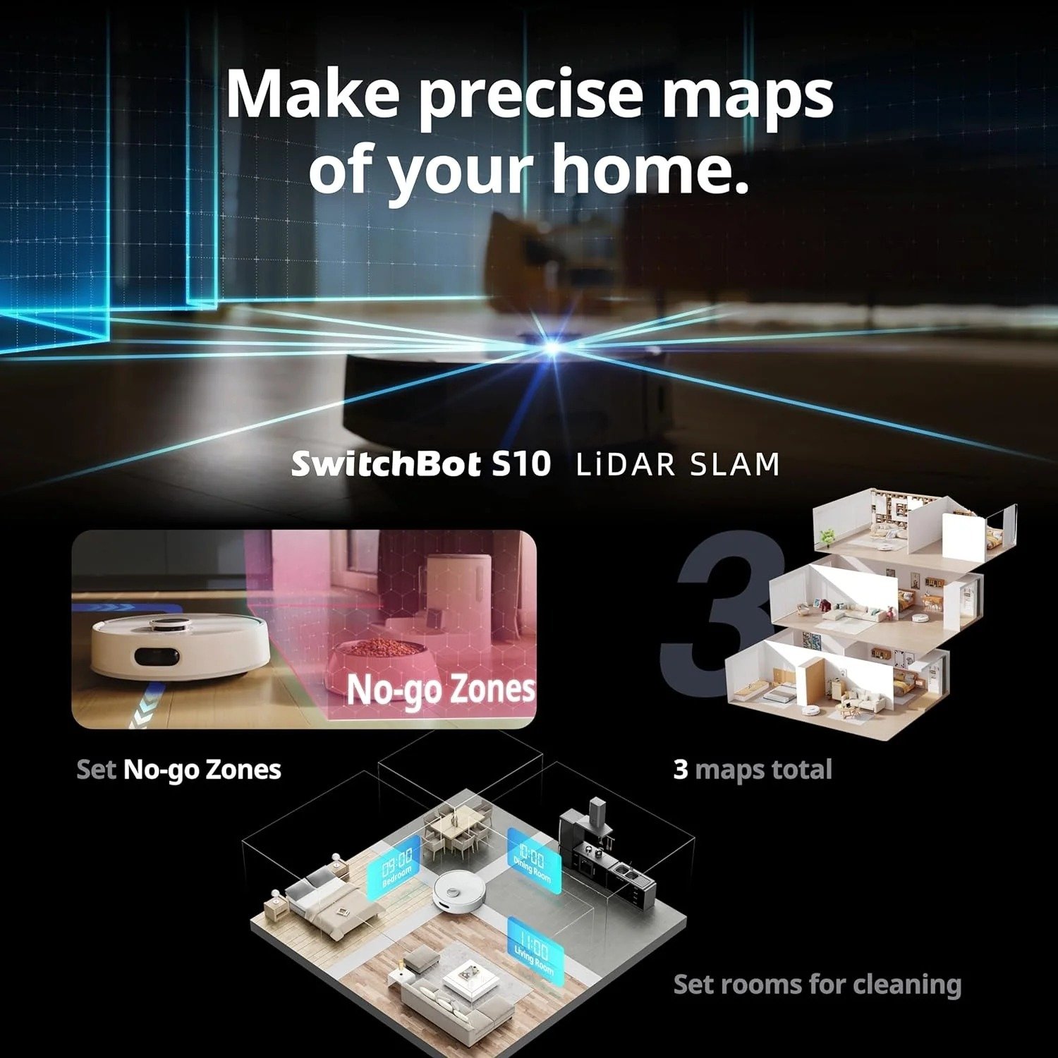Effortlessly Maintain Clean Floors with the SwitchBot Floor Cleaning Robot - S10 W3211800 thumbnail 8