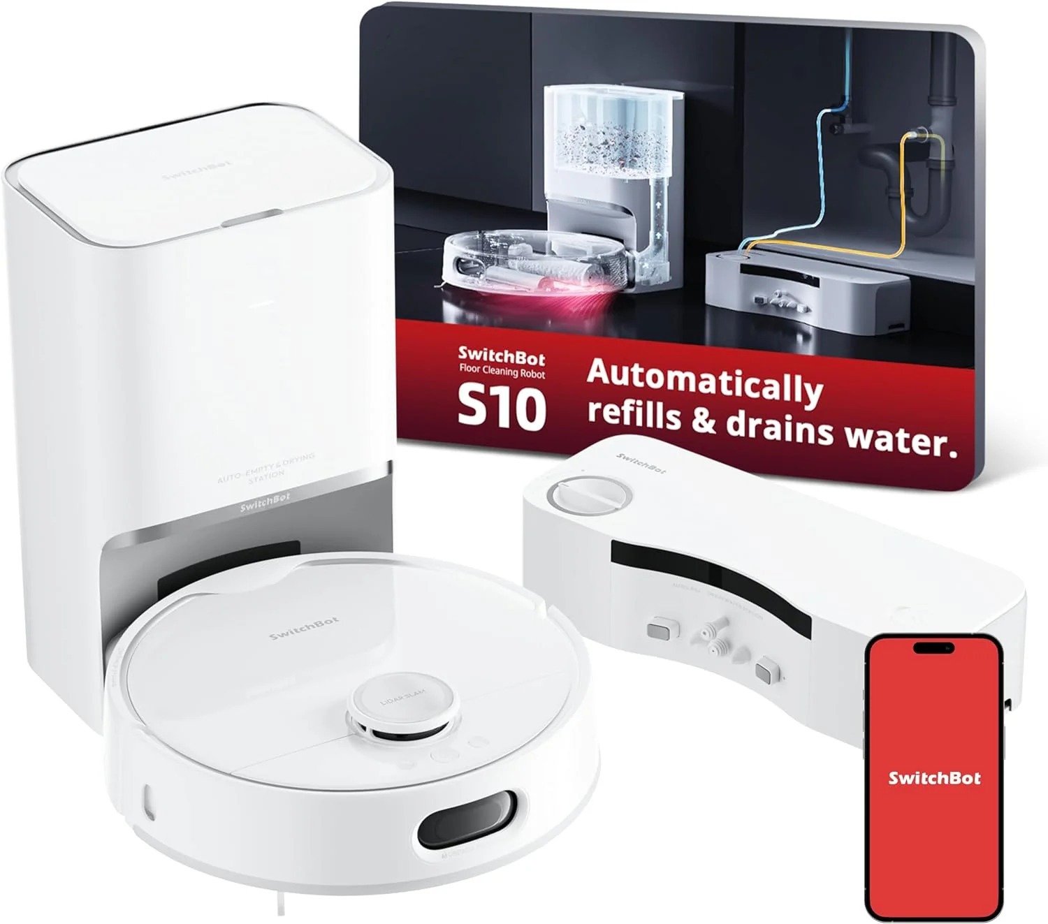 Effortlessly Maintain Clean Floors with the SwitchBot Floor Cleaning Robot - S10 W3211800 thumbnail 7