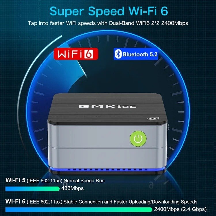 GMKtec Mini PC Intel N100 12th Gen - 12GB/512GB SSD, Win 11 Pro - NUCBox-G2 thumbnail 8