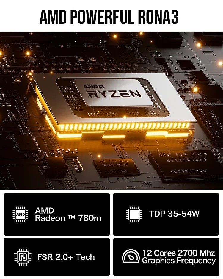 GMKtec Mini PC AMD 7840HS - 32GB/1TB SSD, Win 11 Pro - NUCBox-K6 thumbnail 8