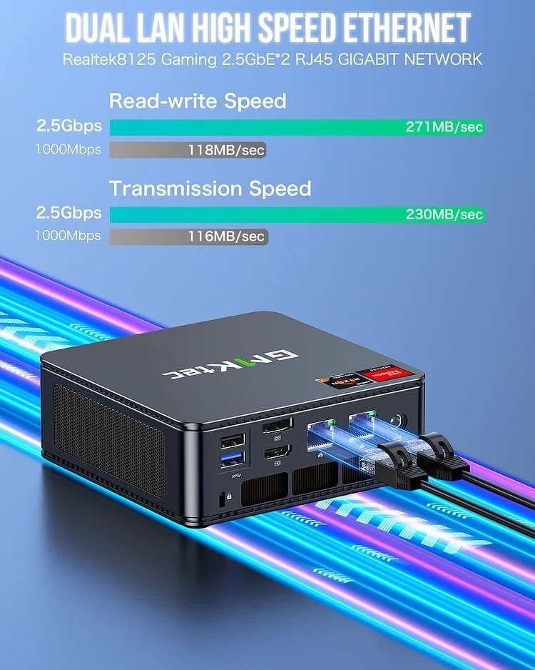 GMKtec Mini PC AMD 7735HS with 32GB RAM, 1TB SSD, and Windows 11 Pro - NUCBox-K5 thumbnail 4
