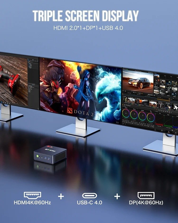 GMKtec Mini PC AMD 7735HS with 32GB RAM, 1TB SSD, and Windows 11 Pro - NUCBox-K5 thumbnail 3