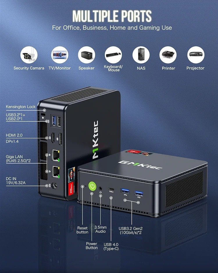 GMKtec Mini PC AMD 7735HS with 32GB RAM, 1TB SSD, and Windows 11 Pro - NUCBox-K5 thumbnail 2