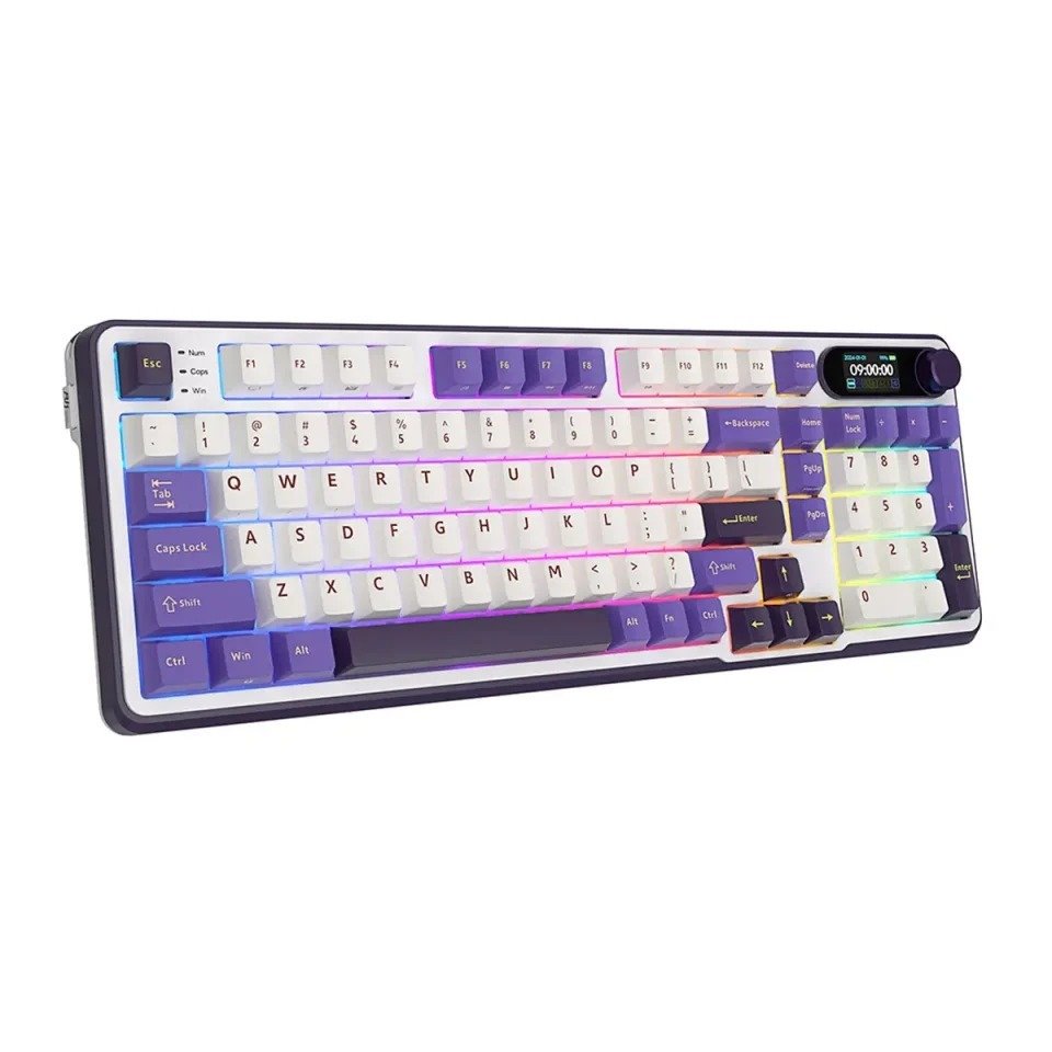 Royal Kludge RGB Tri-Mode Gaming Keyboard featuring Chartreuse Switches - RK-S98