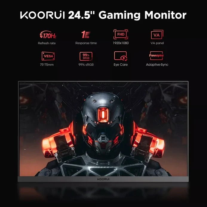 Koorui 24.5-Inch FHD Gaming Computer Monitor VA 170Hz - 25E3A thumbnail 3