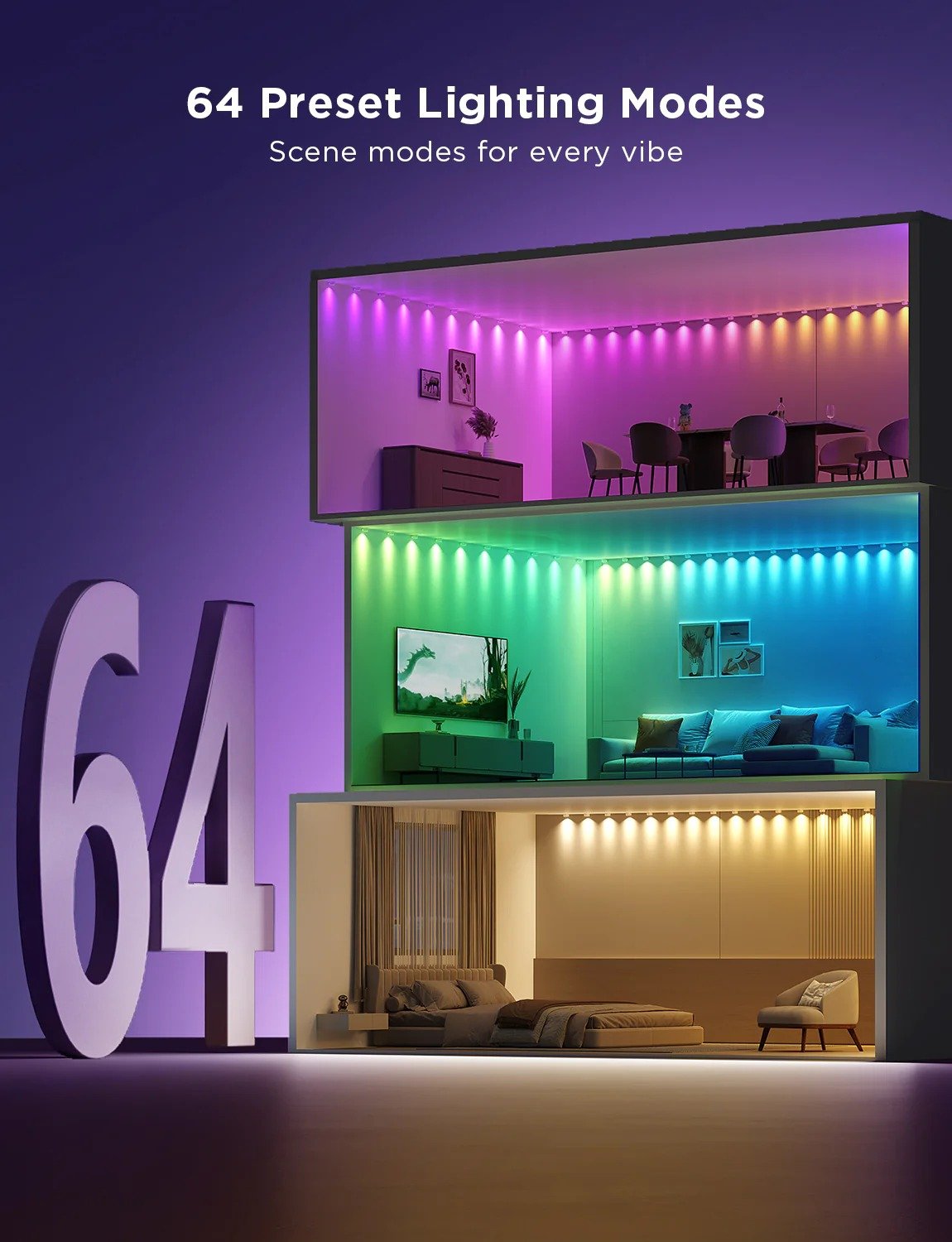 Light Up Your Space with Govee RGBIC String Downlights - 3M - PC060503 thumbnail 4