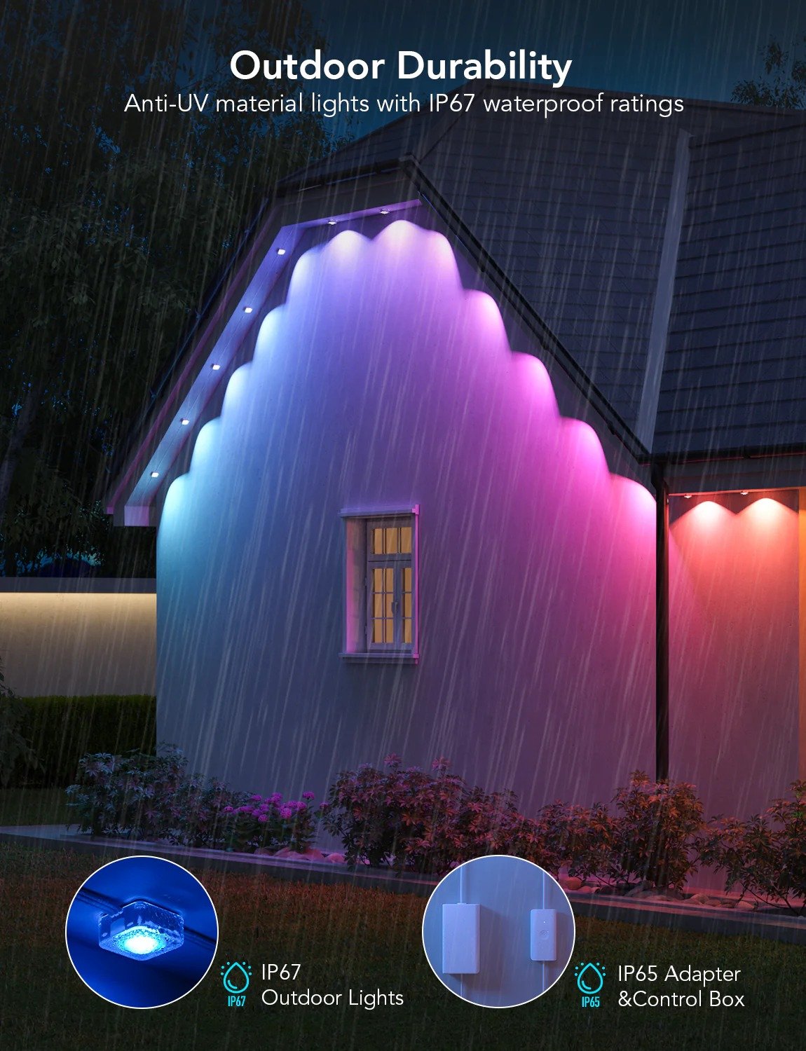 Enhance Your Outdoor Atmosphere with the Govee RGBIC Permanent Outdoor Light - 30M - PC070922 thumbnail 6