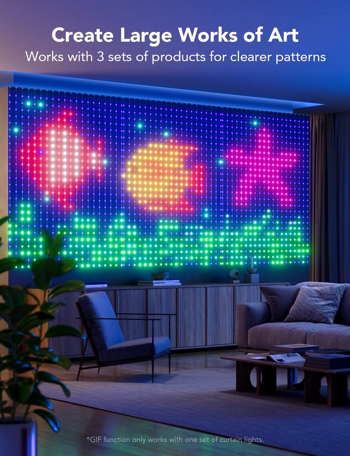 Govee Curtain Lights - Dynamic DIY Canvas - PC066530 thumbnail 2