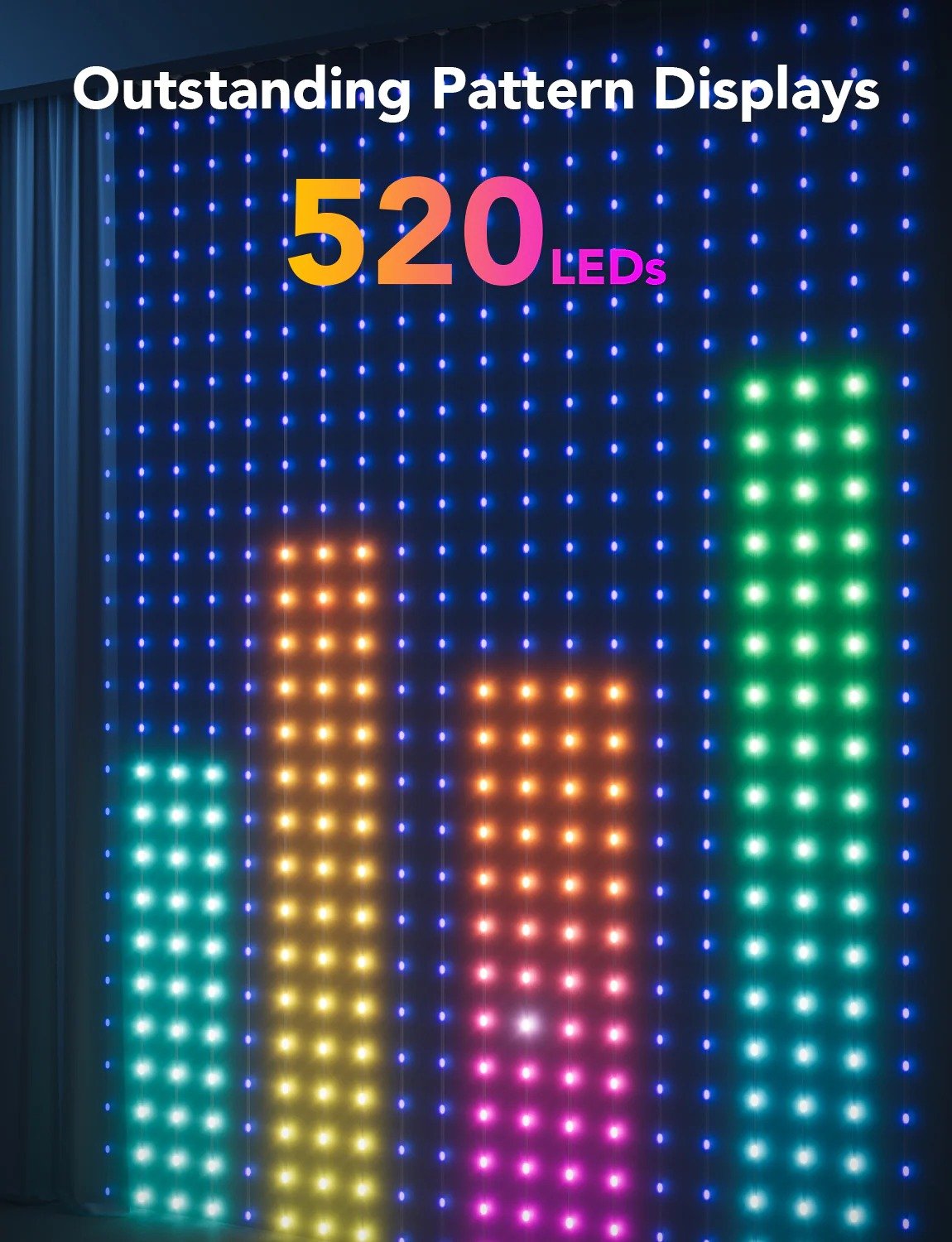 Govee Curtain Lights - Dynamic DIY Canvas - PC066530 thumbnail 3