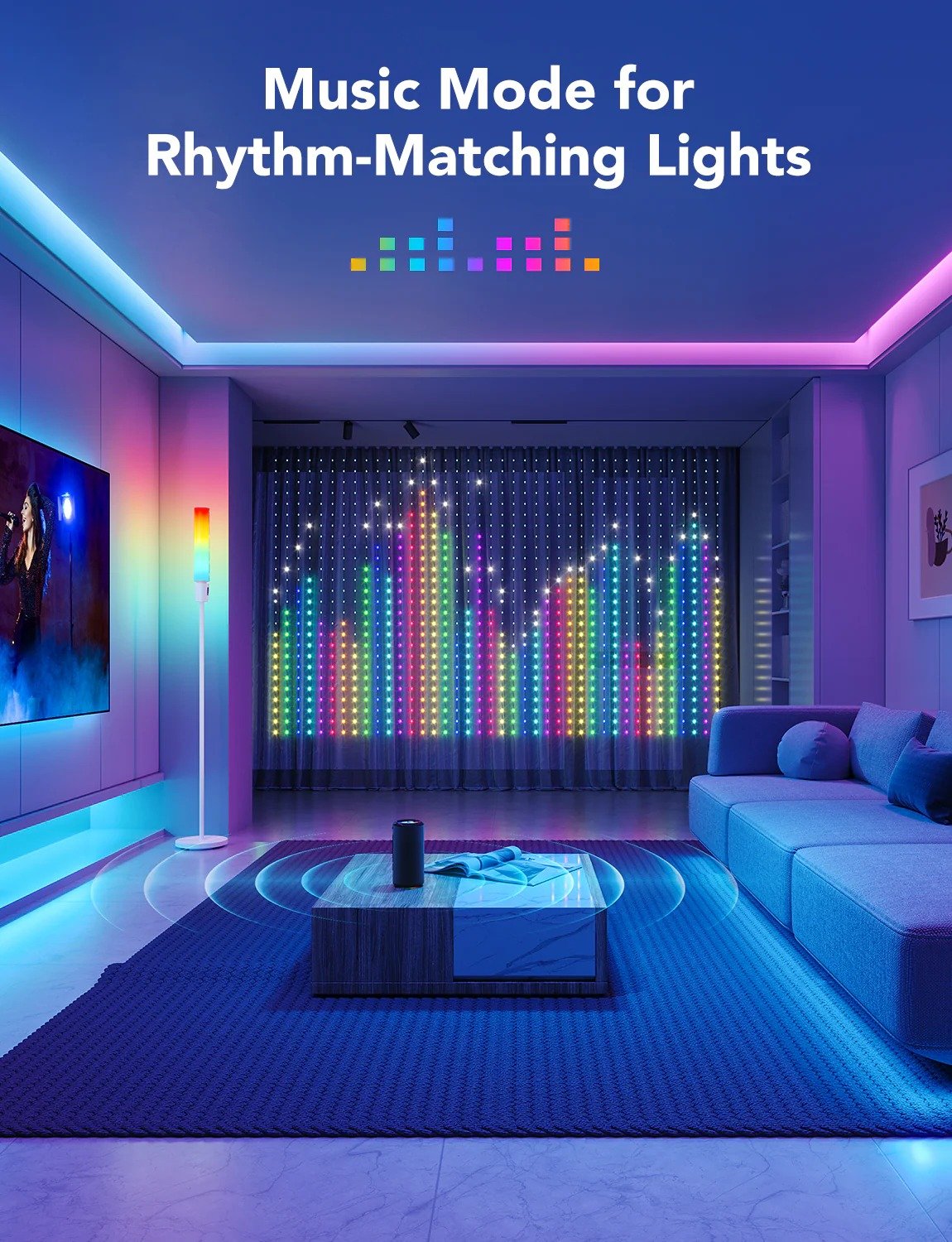 Govee Curtain Lights - Dynamic DIY Canvas - PC066530 thumbnail 6