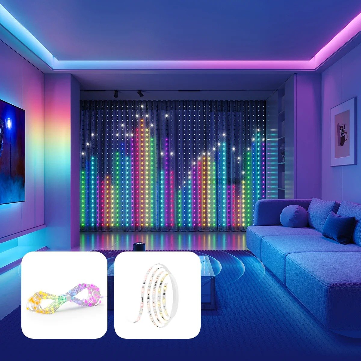 Govee Curtain Lights - Dynamic DIY Canvas - PC066530 thumbnail 15