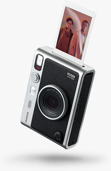 Fujifilm Instax Mini Evo Hybrid Instant Camera - Black, Retro Design, Instant Prints