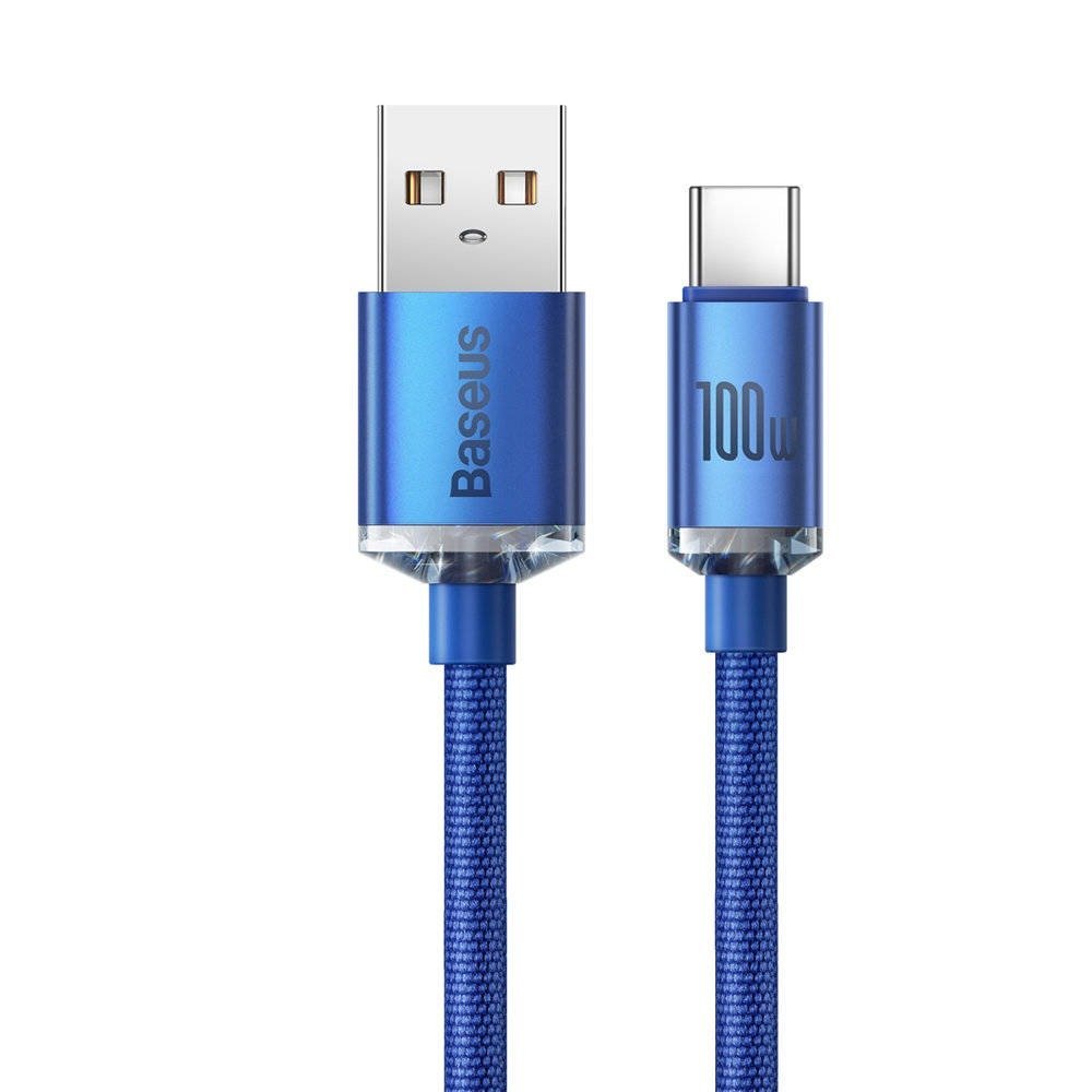 BASEUS CRYSTAL SHINE SERIES USB TO TYPE-C CHARGING CABLE 1.2M 100W BLUE CAJY000403.BL