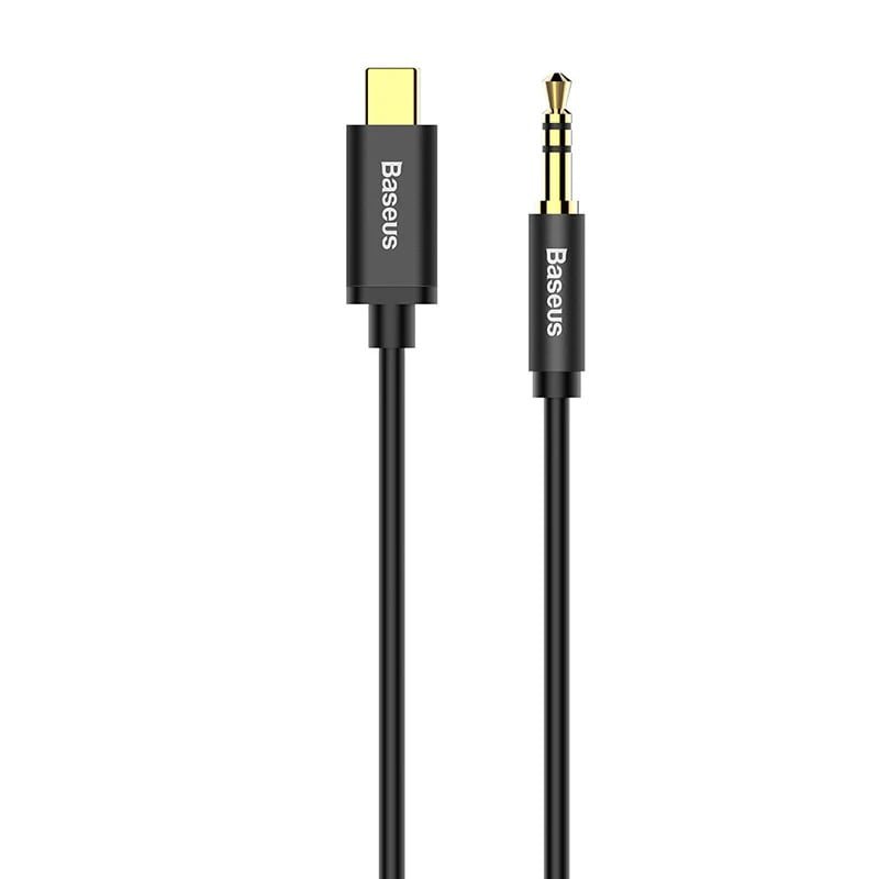 BASEUS STEREO M01 AUDIO CABLE TYPE-C TO 3.5MM MALE 1.2M BLACK CAM01-01